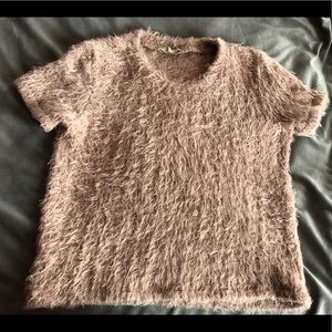 Fuzzy Dusty Pink Short Shirt